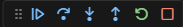 Debugger button icons, arranged left to right in a single row.