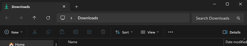 Now in the Downloads folder
