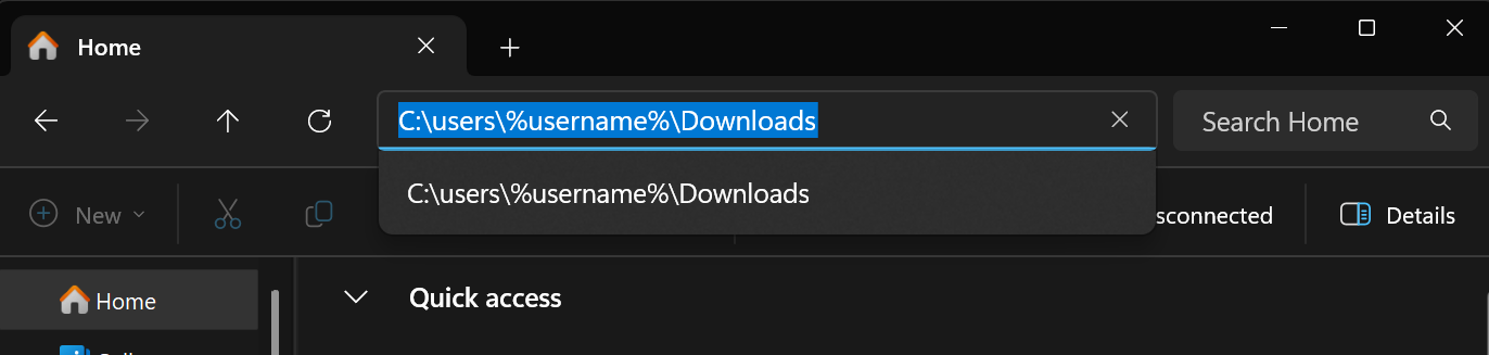 About to get to the downloads folder