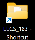 The EECS_183 folder shortcut