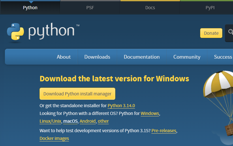 Website to download Python